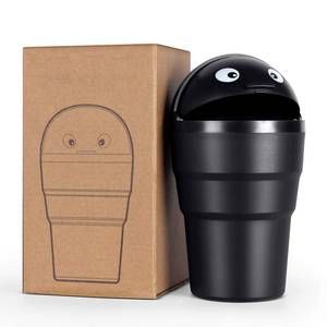 lot 19519 image: trasgo for Car Cup Holder Trash Can Small Mini Trash Can Car Office Household Trash Can (Black)