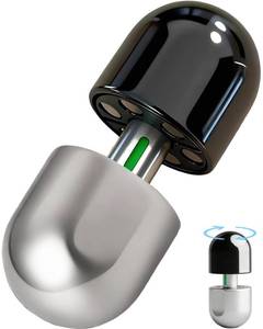 lot 20106 image: MIXTRYS 3-in-1 Metal Fidget Toys for Adults - Fidget Capsule Slider Clicker Haptic Toy with Spinning Top, Smooth Spin Slide Click Sound, Sensory Stress Relief Focus Desk Toy for Adult (Silver)