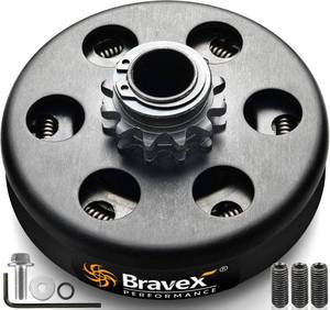 lot 20107 image: Bravex Centrifugal Clutch 12T 34 BORE Chain #35 for Predator Honda GX160 GX200, Go Kart Fun Kart Mini Bike 12 Tooth