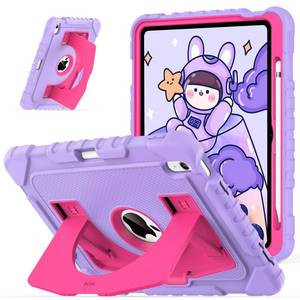lot 20129 image: OKP Case for iPad A16 11th Generation 11 inch 2025 10th Generation 10.9 inch 2022, Shockproof Rugged Heavy Duty 1110 th Gen i Pad Protective Cover with Pencil HolderKickstand, PurpleHot Pink
