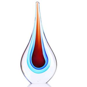 lot 20132 image: Hand Blown Glass Sculpture, Unique Mediterranean Style Decor, Glass Figurine with Crystal-Like Finish, Decorative Paperweights for Office Desk, Living Room, Bedroom, Cabinets (Blue Red)