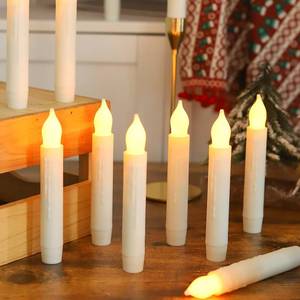 lot 20154 image: MUMCHASI 24 Packs Flameless Taper Candles Battery Operated Candlestickes Electric LED Candles Flickering Christmas Candlesticks Warm Yellow Light Party Home Decor H 6 inches No Remote