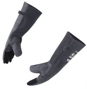 lot 20165 image: RAPICCA Fireplace Gloves Fire Heat Resistant Grey 16IN 662��- Fireproof Leather for Fireplace Fire pit Wood stove Campfire Furnace BBQ Grill Oven Stick Mig Welding Welder Gear - Birthday Gift for men
