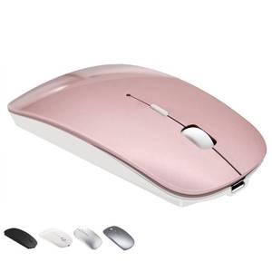 lot 20171 image: Bluetooth Wireless Mouse for MacBook Air Mac Pro Laptop Computer iPad Pad PC Laser Optical Rechargeable Mini Slim Silent Mouse Widely Used Desktop Hp iMac (Rose Gold)