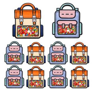 lot 20173 image: Lati 12 PCS  Birthday Party Favors Goodie Bags - Cartoon Style Durable Plastics Gift with Handles for Candy Treats,Events (Classroom Bags, Large)