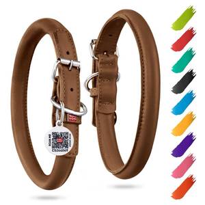 lot 20182 image: WAUDOG Ultra Soft Rolled Leather Dog Collar - Soft Padded for Small and Medium Breeds - Puppy Collar for Male and Female Dogs