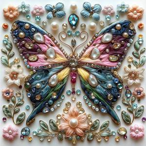 lot 20187 image: Butterfly Jigsaw Puzzles for Adults 500 Pieces Colorful Crystal Flower Puzzles Beautiful Diamond Art Puzzle Difficult Unique Family Challenging Games Gift for Teens Adults Puzzle (20x20)