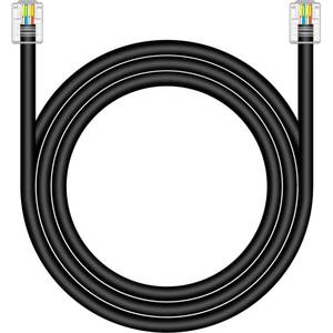 lot 20191 image: NECABLES CAT5 RJ11 Data Cable DSL Cable 10ft High-Speed for DSL Modem Twisted Wire UTP RJ11 6P4C Male to Male Black - 10 Feet