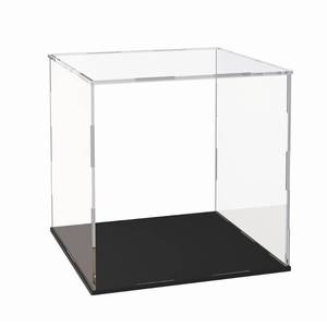 lot 20199 image: CANCLEAR Acrylic Display Case for Collectibles and Toys, Versatile Clear Acrylic Display Box with Black Base for DIY Dollhouse and Tiny House, 10x8x9-inch