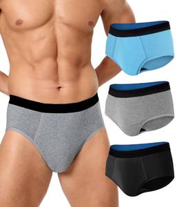 lot 20216 image: SUNCHIRI Incontinence Underwear for Men, 150ML Absorbent Washable Protective Leak Proof Reusable, Briefs 3 Pack (Multicolor02, Large)