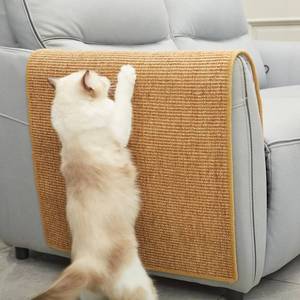 lot 20238 image: Cat Scratcher Mat with Sticky Tapes, 31.5 x 19.7 Sisal Cat Scratching Carpet for Indoor Cats, Horizontal Cat Scratcher for Cat House, Scratching Posts, and Couch Protection(Camel)