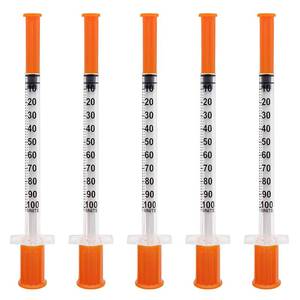 lot 20249 image: U-100 1cc Syringes with Needle 31G 516 inch (8mm),Individual Pack of 36