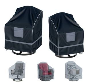lot 20253 image: Outdoor Swivel Recliner Cover, Waterproof Heavy Duty Outdoor Lawn Patio Furniture Rocking Chair Covers, (29 W x 31 D x 38.5 H Inches) 1 Pack, Black