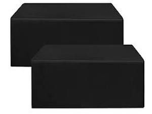 lot 3755 image: H1 2 pack fitted table cover black 60x30 inch