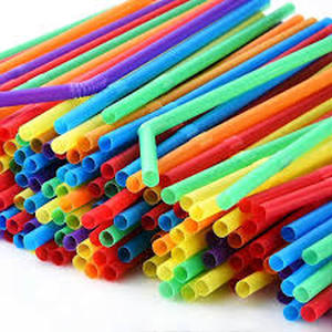 lot 4035 image: Colorful Plastic Drinking Straws Set