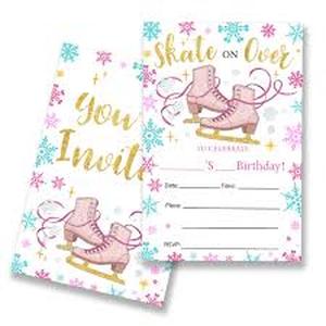 lot 4047 image: Ice Skating Birthday Party Invitation Cards