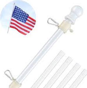 lot 12300 image: Flag Pole For Outside House 1In (5ft, White)
