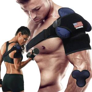 lot 1269 image: Adjustable Shoulder Brace for Rotator Cuff Tear & Post-Surgery Recovery - Arm Sling with Ice Pack Pocket, Breathable Compression Sleeve for Sports Injury, Arthritis, Men & Women (1 Gel Packs-BLACK, Large)