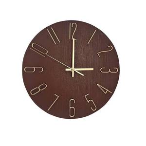 lot 1279 image: fapugh Wall Clock, Silent Clock, Wall Clocks Battery Operated�� 12 inch Modern Wall Clock, Suitable for Offices, Living Rooms, Kitchens, Homes, Schools (Retro Brown Without Second Hand)