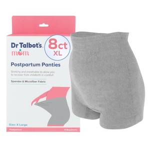 lot 1280 image: Dr. Talbots Mom Postpartum Underwear - 8 Count - Size X-Large Disposable Panties for Postpartum Care - Gray