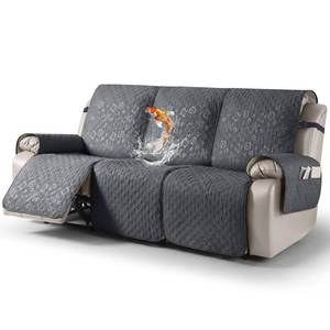 lot 1306 image: VANSOFY 100% Waterproof Recliner Sofa Covers, Couch Covers with Non-Slip Granule, 3-Piece Washable Reclining Sofa Cover with Pocket Furniture Protector for Kids, Pets��Dark Gray,3 Seater��