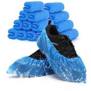 lot 1316 image: Buself Shoe Covers Disposable Non Slip for Indoors Pack of 200 (100 pairs) Recyclable Shoe Booties Waterproof Shoe & Boot Covers Durable Shoe Protectors Covers One Size Fits Most Blue