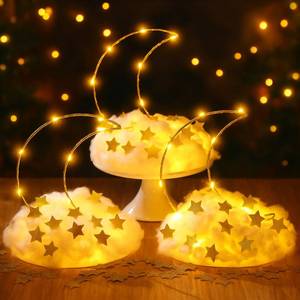 lot 1334 image: Wonderjune 6 Sets Twinkle Twinkle Little Star Baby Shower Gender Reveal Centerpieces Decorations DIY Moon and Stars Decor Over The Moon Light Star Cloud Centerpieces for Baby Shower Tables DIY Crafts