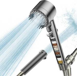 lot 2040 image: PWERAN Filtered Shower Head with Handheld, High Pressure Water Flow and Multiple Spray Modes Shower Head with Filter, Power Wash for Hard Water, Showerhead with ONOFF Switch for Pets Bath