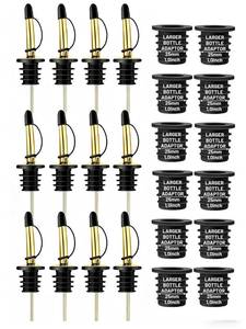 lot 2048 image: 12-Pack Auto Flip Liquor Bottle Pourers with Adapters, Liquor Pour Spout Adapters set for for Large Olive Oil Bottles and Liquor Bottles - Up to 1 Inch25mm Neck Converts Spout into Large Pour Spout