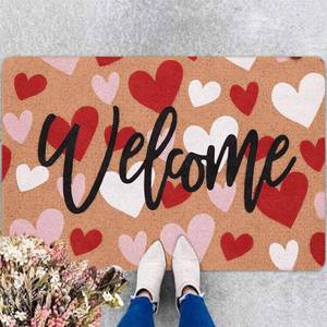 lot 2055 image: InterestPrint Valentines Day Doormat for Front Door, Heart Envelope Welcome Doormat Floor Mat Entrance Door Rugs with Non Slip Rubber Backing for Indoor Outdoor Home Bathroom Decor, 16 x 24 Inch