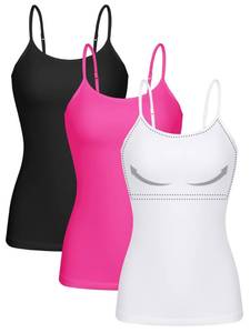 lot 2087 image: ATTRACO Camisoles for Women Soft Under Clothes Cotton Tank Top with Built in Bra Hot Pink M
