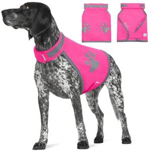 lot 2114 image: SUNFURA Dog Reflective Safety Vest, High Visibility Adjustable Dog Hunting Harness Vest for Outdoor Activity & Night Walking, Breathable Pet Jacket for Small Medium Large Dogs (Pink, L)