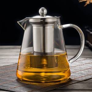 lot 2157 image: Glass Teapot with Removable Stainless Steel Infuser, Borosilicate Glass Tea Pot with Strainer,for Blooming Tea & Loose Leaf Tea, Microwave & Stovetop Safe��19oz ��