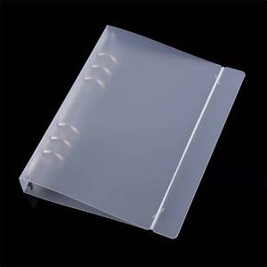 lot 2163 image: A5 6 Ring Binder Cover Clean Transparent Soft PVC for Refillable Notebook Shell withMatte surfaceforStamp & Die Storage