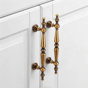 lot 2180 image: Shimeyao Cabinet Pulls Hole Center Vintage Cabinet Pulls Handles Drawer Handles Closet for Kitchen Bathroom Drawer Dresser Pull Hardware(6 Pack,Antique Brass,3-34(96mm) Hole Center)
