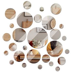 lot 2185 image: Jetec Real Glass Round Mirror Tiles Frameless Round Wall Mirrors Glass Mirror Tiles Wall-Mount Mirrors with Acrylic Double Sided Adhesive for Bedroom Bathroom Craft (28 Pcs, 123456 Inch)