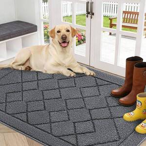 lot 2194 image: REFETONE Indoor Doormat, Front Back Door Mat 32x40 Rubber Backing Non Slip Mats, Absorbent Washable Entrance Doormat for Entryway, Resist Dirt Low-Profile Inside Floor Mat for Muddy Shoes, Grey