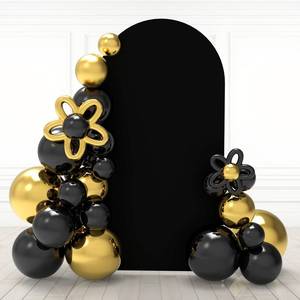 lot 2196 image: Babenest 7.2Ft Black Wedding Arch, Spandex Fitted Arch Backdrop for Photography, Round Top Chiara Stand Cover for Party Ceremony Birthday Baby Shower Anniversary Decoration