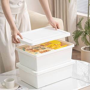 lot 3778 image: Duufiell 15 Quart high-end White multifunction storage box with lid��Stackable Plastic Boxes��with handle,Garage storage��home storage,Waterproof and moisture-proof.��white��2L��