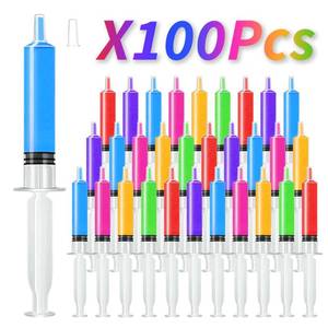lot 3789 image: Jello Shot Syringes 100 Pack with Tip Cap for Adults Kids, 10ml Party Liquid Syringe BPA-Free Suringes Shooters for Jello Shots, Halloween, Thanksgiving, Christmas, Bachelorette Parties, Nurses, Graduation Party