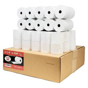 lot 3793 image: (48 Gsm Paper Thickness) 2 14 x 230ft 1-Ply Thermal Paper 50 Rolls BPA Free Cash Register Tape Sharp 01PU, 01PU, ER-A520, ER-A530, UP-700, XE-A201, XE-A202, XE-A302 CBM262, CBM270