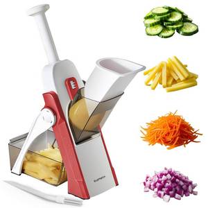 lot 3800 image: SupMaKin Safe Mandoline Slicer for Kitchen, Vegetable Food Potato Chip Slicer Maual Adjustable Thickness, Chopping Artifact Fast Veggie Salad Chopper Cook Meal Prep