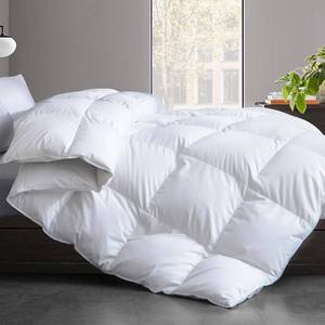 lot 3817 image: Feather and Down Comforter Insert Queen Size, 100% Cotton Cover, All Season White Down Feather Duvet Insert, Fluffy Soft Hotel Luxury Bedding for Bedroom, 90 x 90 Inches