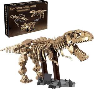 lot 4177 image: Myth Qholve Tyrannosaurus Rex Fossil Skeleton Building Blocks Dinosaur Construction Model Kit with Articulated Joints & Display Stand for Learning & Display STEM for Dino Lovers Kids & Adults