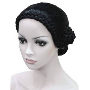 lot 4184 image: Aimole Braid Updo Bun Wig Black Wigs Synthetic Cosplay Women Hair