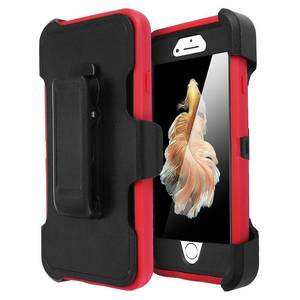 lot 4187 image: AICase iPhone 6 Case, iPhone 6S Case Heavy Duty Built-in Screen Protector Tough 3 in 1 Rugged Shorkproof Cover for Apple iPhone 66S (BlackRed with Belt Clip)