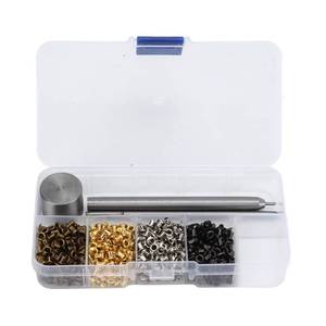 lot 4190 image: Grommets Tool Metal Eyelets Kit, 2mm Mini Grommets Copper Metal Grommet Kit with 3pcs Install Tool Kit and Storage Box, Eyelets and Grommets for Shoes Clothes Crafts Bag Project