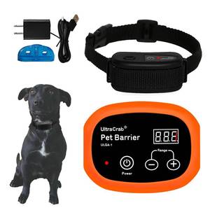 lot 4196 image: UltraCrab Indoor Pet Barrier for Dogs, Wireless Indoor Electric Fence, Pet Gate, Keeps Areas Off Limits, Dog Fence WaterproofRechargeable Training Collar (1 Dog System) (1 Dog System)