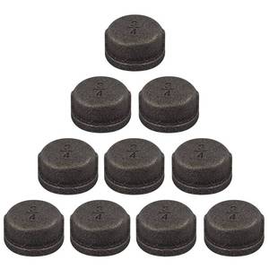lot 4202 image: Niubid 10 Pack 34 inches Cap Malleable Cast Iron Pipe, Industrial Pipe for Threaded Black Pipes and Fittings, DIY Steampunk Industrial Vintage Style.