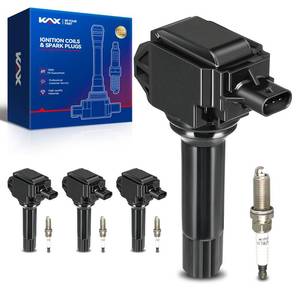 lot 4215 image: KAX 4-Pack Ignition Coils and Double Iridium Spark Plug Set Compatible with Subaru 2014-16 Forester 2.5L, 2013-14 Outback 2.5L, 2013-14 XV Crosstrek, 2013-14 Impreza 2.0L, 2013-14 Legacy 2.5L